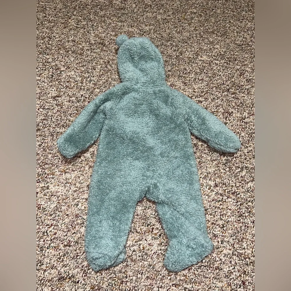 Boys, girls, unisex infant snowsuit, Carter's Fuzzy Teal snowsuit 3‎ Month
